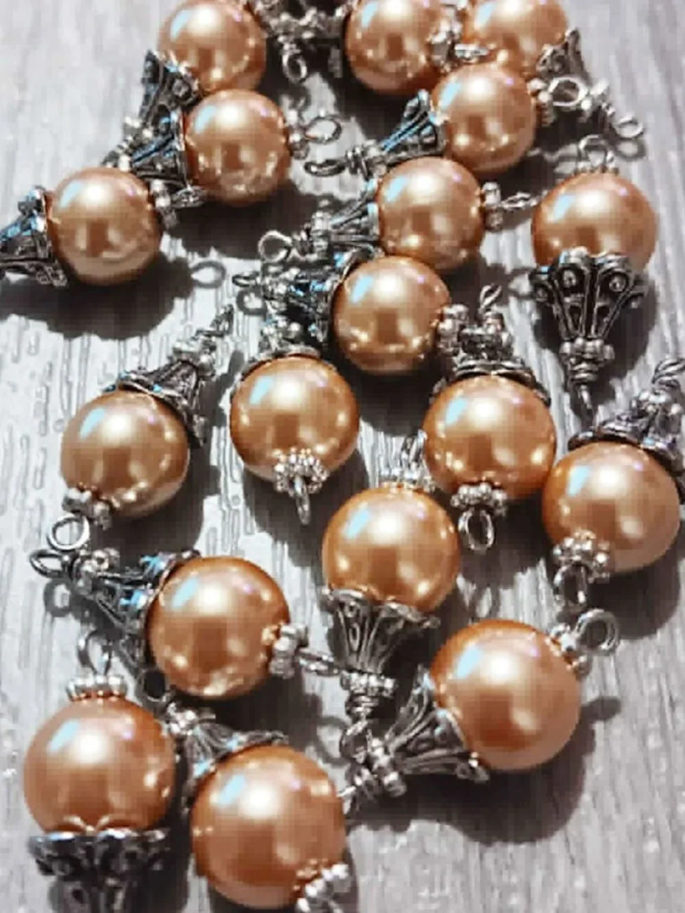10mm Glass Pearl Bead Charms